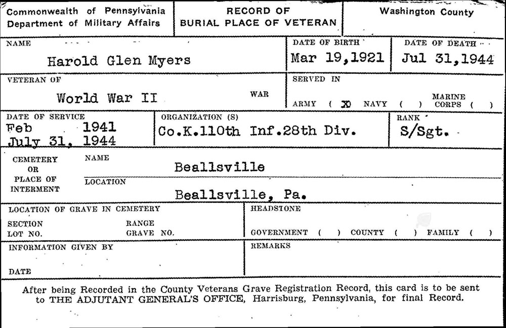 Harold Glenn Myers